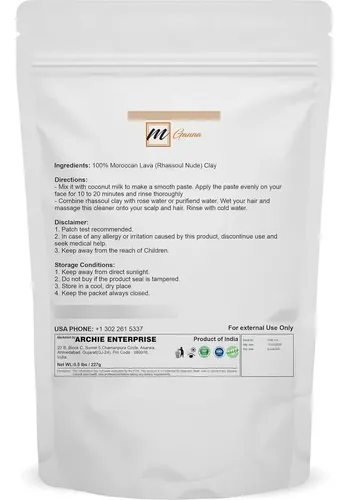 Ghassoul Arcilla Marrón 0.5 Lb Para Cabello Y Piel