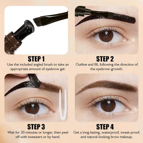 Gel Para Cejas Despegable 2 Piezas Lybhdafa Marrón Cálido