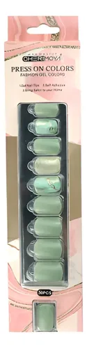 Kit de Uñas Press On Autoadhesivas Gold Cherimoya con 30 Unidades