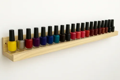 Exhibidor Madera Pared Uñas Esmaltes Pack X2 Unidades