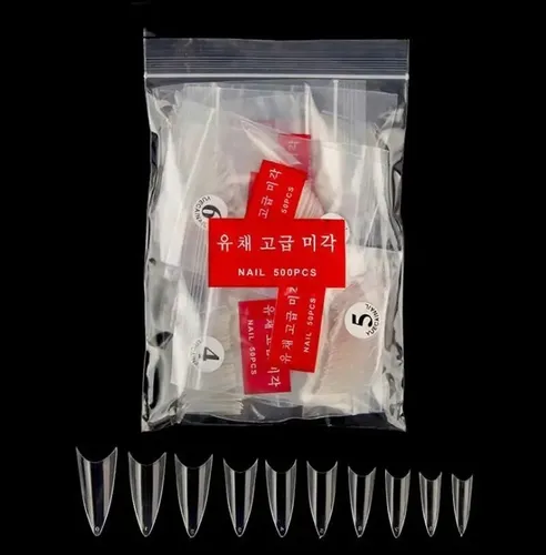 Tips Stiletos Bolsa X 500 Unidades Profesional Esculpidas