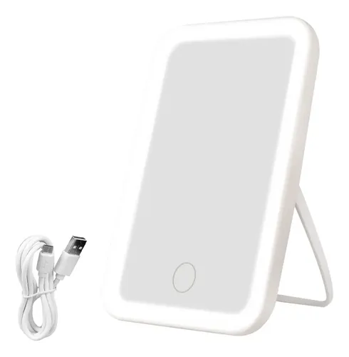 Espejo De Maquillaje Led De 3 Niveles, Portátil Recargable P
