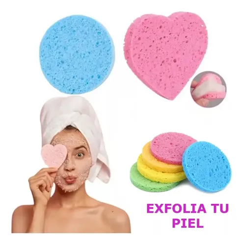 Pack 4 Unids Esponja Facial Exfoliante Desmaquilladora Suave