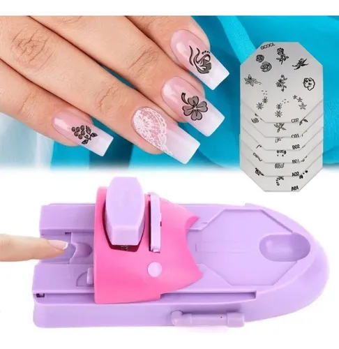 Impresora De Arte De Uñas Con 6 Plantillas Impresas De Bz7