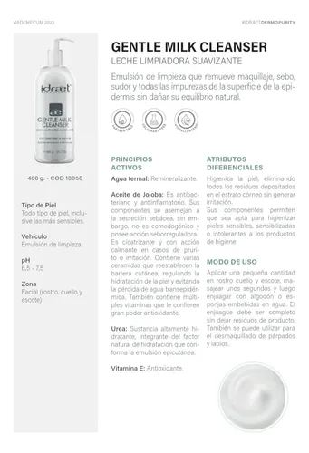 Leche Limpiadora Suavizante Demaquillante Agua Termal Idraet