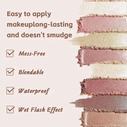 Paleta Baked Shimmer 8 Colores Champán Oro Maquillaje Ojos