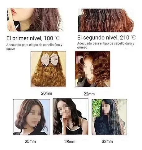 . 22mm Waflera Cabello Tenazas 3 Rizadora De Pelo W.g