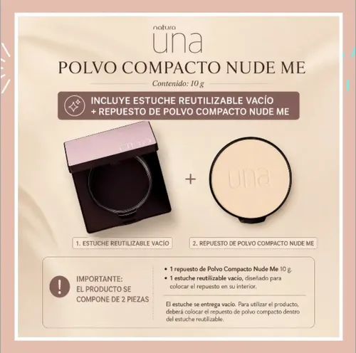 Natura Una Polvo Compacto Nude Me 10g Jag