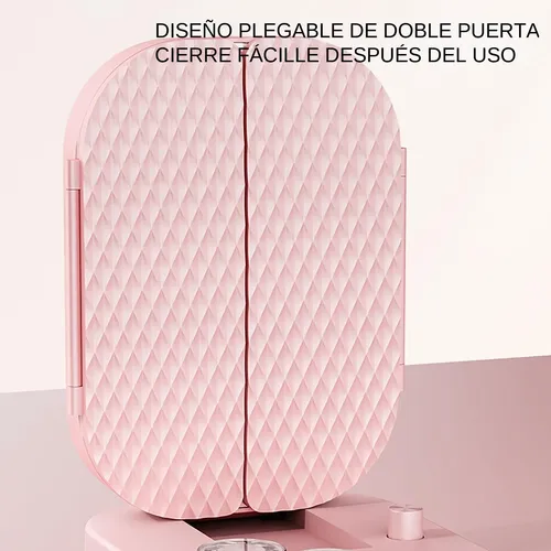 Espejo Maquillaje Led Luz 3 Modos Aumento 10x Recargable Usb