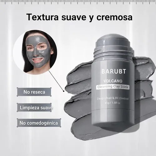 Mascarilla Limpiadora Facial De Arcilla Volcánica En Barra O Todo Tipo De Piel