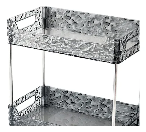 Elegante Estante De Almacenamiento Para Gris Claro 2 Capas