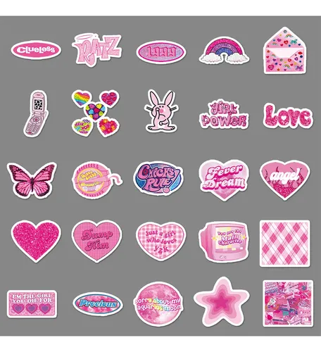 50 Piezas De Grafiti Estilo Y2k, Personalizadas Y Femeninas