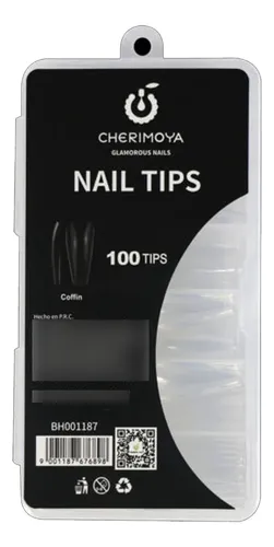 Cherimoya Tips Profesional Coffin Para Uñas 100un Color Transparente