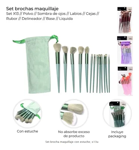 Set 13 Brochas Y Pinceles Para Maquillaje Skora Con Estuche