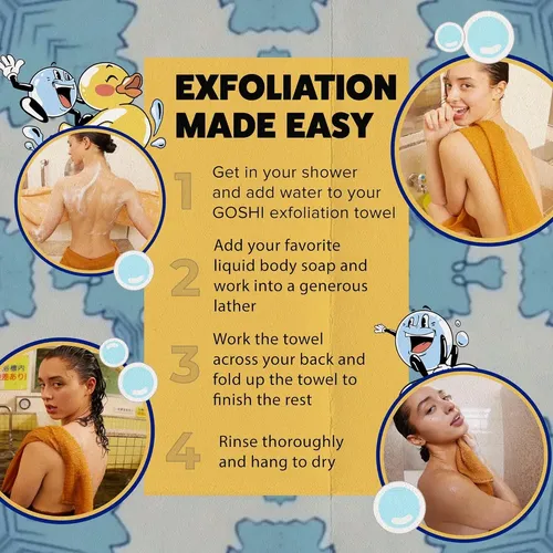 Toalla Exfoliante Goshi Para Espalda Y Cuerpo
