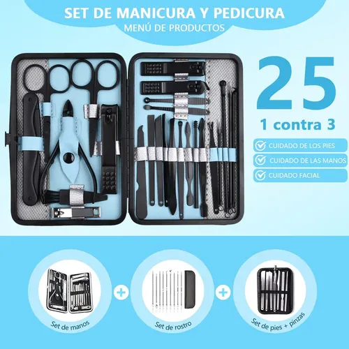 .. Set Manicure Kit Uñas De Aseo Profesional 25 Piezas .