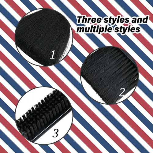 3pzs Cepillo Y Limpieza Y Cabello Para Barberos Negro