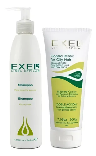 Kit Exel Cabellos Grasos Sebo Control Shampoo + Máscara