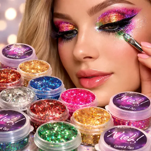 25 Geles Con Glitter Para Maquillaje Artistico Makeup Nieh