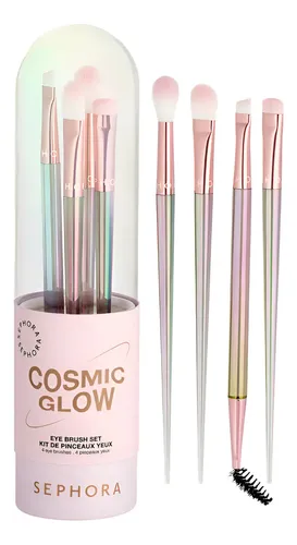 Set Brochas Maquillaje Ojos Sephora Cosmic Glow Tornasolado 4 Pzas