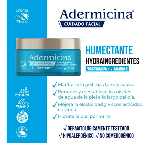 Adermicina Cuidado Facial Humectante Crema x 100g