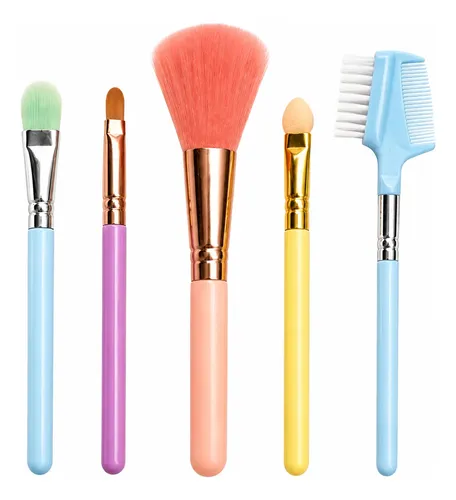 Set De 5 Brochas De Maquillaje Con Peine Para Cejas Make Up