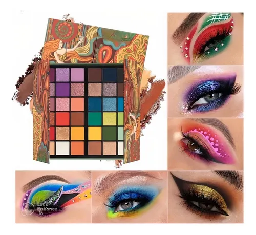 K’apeine Paleta Sombras 36 Colores Neon Mate Shimmer Glitter