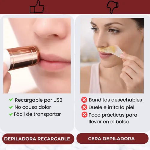 Depiladora Facial Electrica Indolora Corporal Recargable Usb
