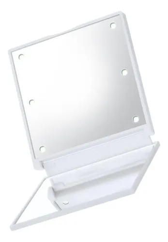 Espejo De Maquillaje Portátil Plegable Mini Led De 6 Led De