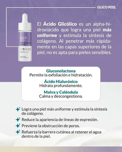 Acido Glicolico Renovador Celular Peeling Biobellus 30ml