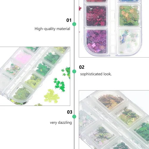 2 Cajas De Lentejuelas Para Decoración De Uñas Con Forma De