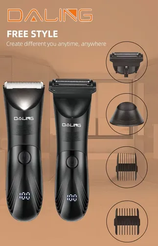 Corta Pelo 2 En 1 Corporal Barba Cabello Recargable Display