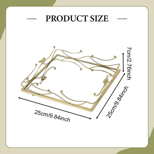 Organizador De Maquillaje Con Bandeja Decorativa Con Espejo,