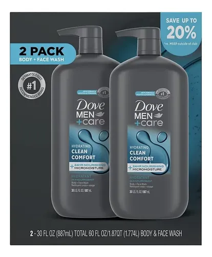 Jabón Corporal Y Facial Dove Men+care Hydrating Clean Comfor