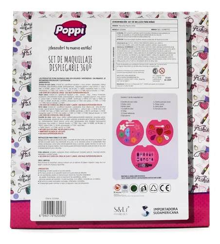 Set Maquillaje Con Uñas Desplegable Poppi S22058
