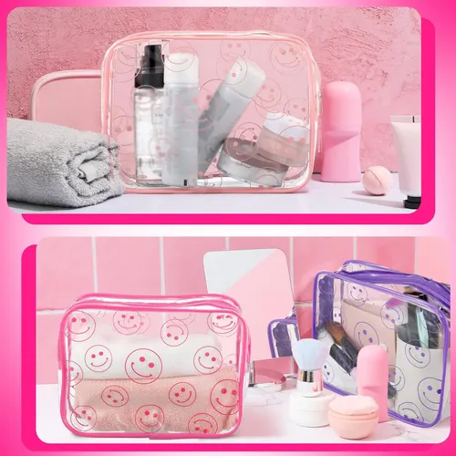Bolsas De Maquillaje Cunno, 6 Unidades, Preppy Boho Smile Fa