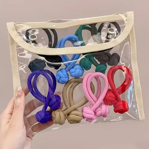 Paquete De Cintas Para El Pelo Con Botones, Elásticos De Dob