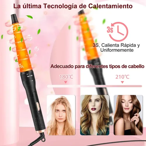Rizador De Cabello Con 5 Tenazas Intercambiables De Rosa