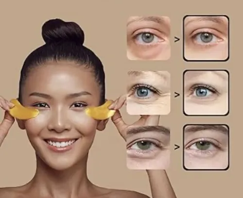 Mascarilla Parche Ojeras Oro 24k Hidratante Colageno 60u.