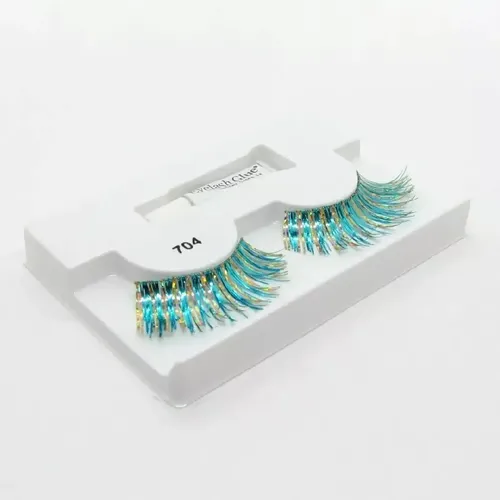 Pestañas Postizas Fantasia Jessamy Ideal Fiesta Cotillon Color Turquesa Tipo De Curvatura 7794922532284