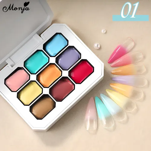 // Kit Monja Nail Gel 9 Colores Secado Rápido #11 /c