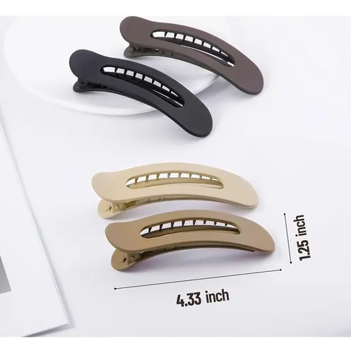 8 Clips De Garra Planos Cptots Para Cabello Fino 11×3.18cm