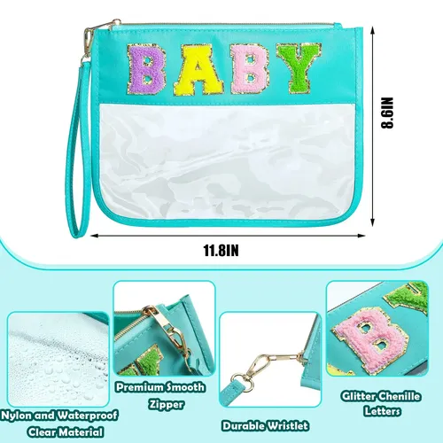 Bolsa De Maquillaje Buryeah Chenille Letter Pouch De Nailon