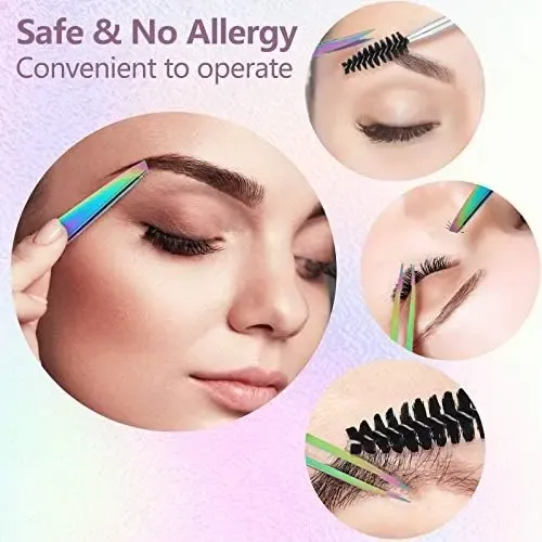 Juego De 6 Pinzas Para Cejas Para Mujeres Con Tijeras Para