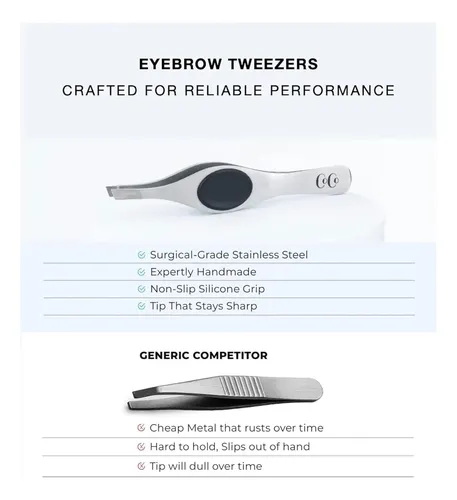 Pinza De Acero Inoxidable Para Cejas Precisión Y Detalle