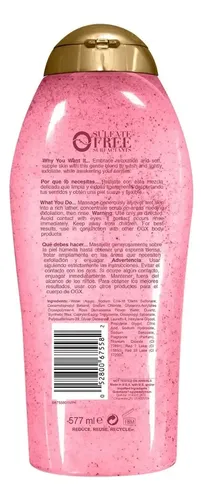 OGX Jabón Corporal Exfoliante Fresh con Sal Rosa y Agua de Rosa