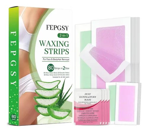 Kit De Depilación 84 Tiras Faciales Y Corporales Fepgsy