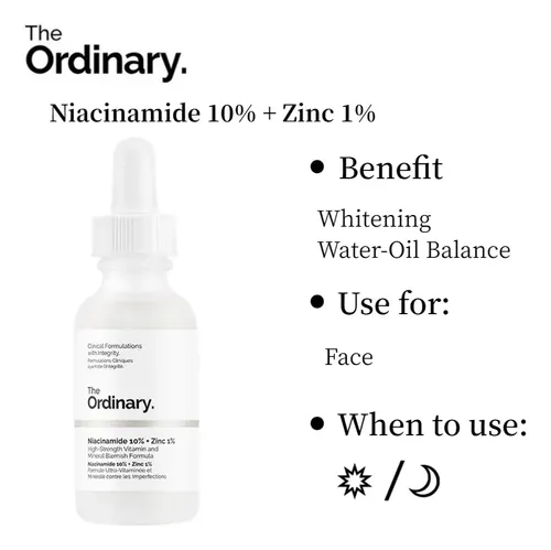 The Ordinary Niacinamide 10% + Zinc 1% 30ml Facial Momento De Aplicación Día/noche Tipo De Piel Todo Tipo De Piel
