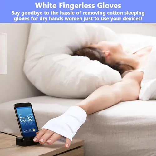 Guantes Algodón Blancos Sin Dedos Para Piel Seca