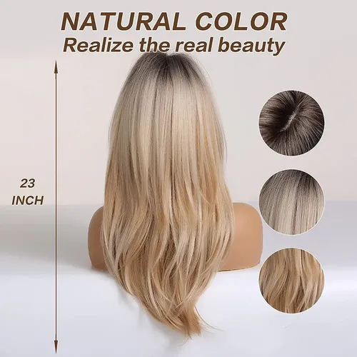 ! % Pelucas Rubias Largas For Mujeres Peluca De Cabello #